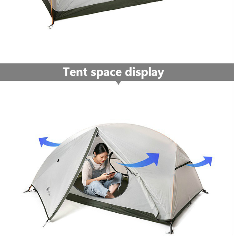 Cheap Goat Tents CHANODUG Outdoor men and women riot rain camping camping tent Oxford cloth 15D silicone light hiking double double tent 1.8KG Tents 